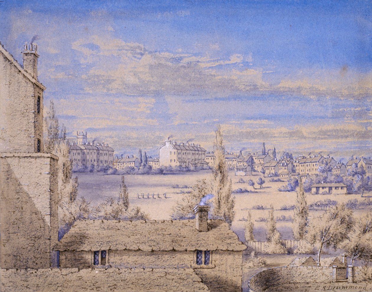 View of Belgrave Square seen from No.6 Grosvenor Place, London, c.1820 by Lady Emily Drummond