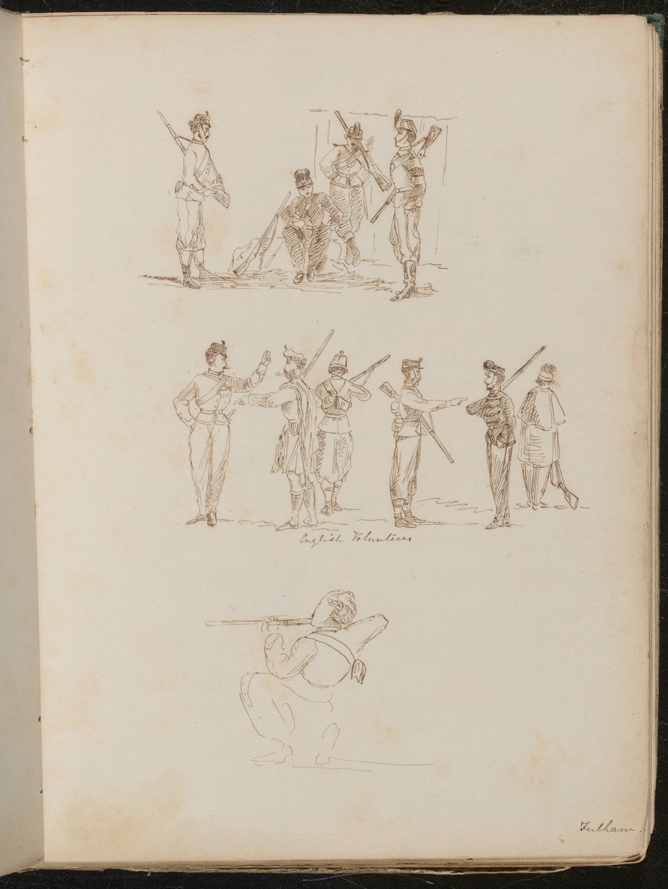 Studies of Groups of Soldiers with Weapons at Ease Inscribed 