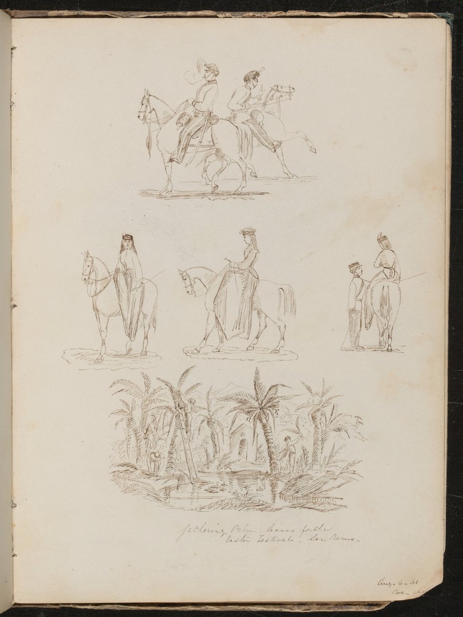 Four Studies of Soldiers on Horseback by Lady Butler