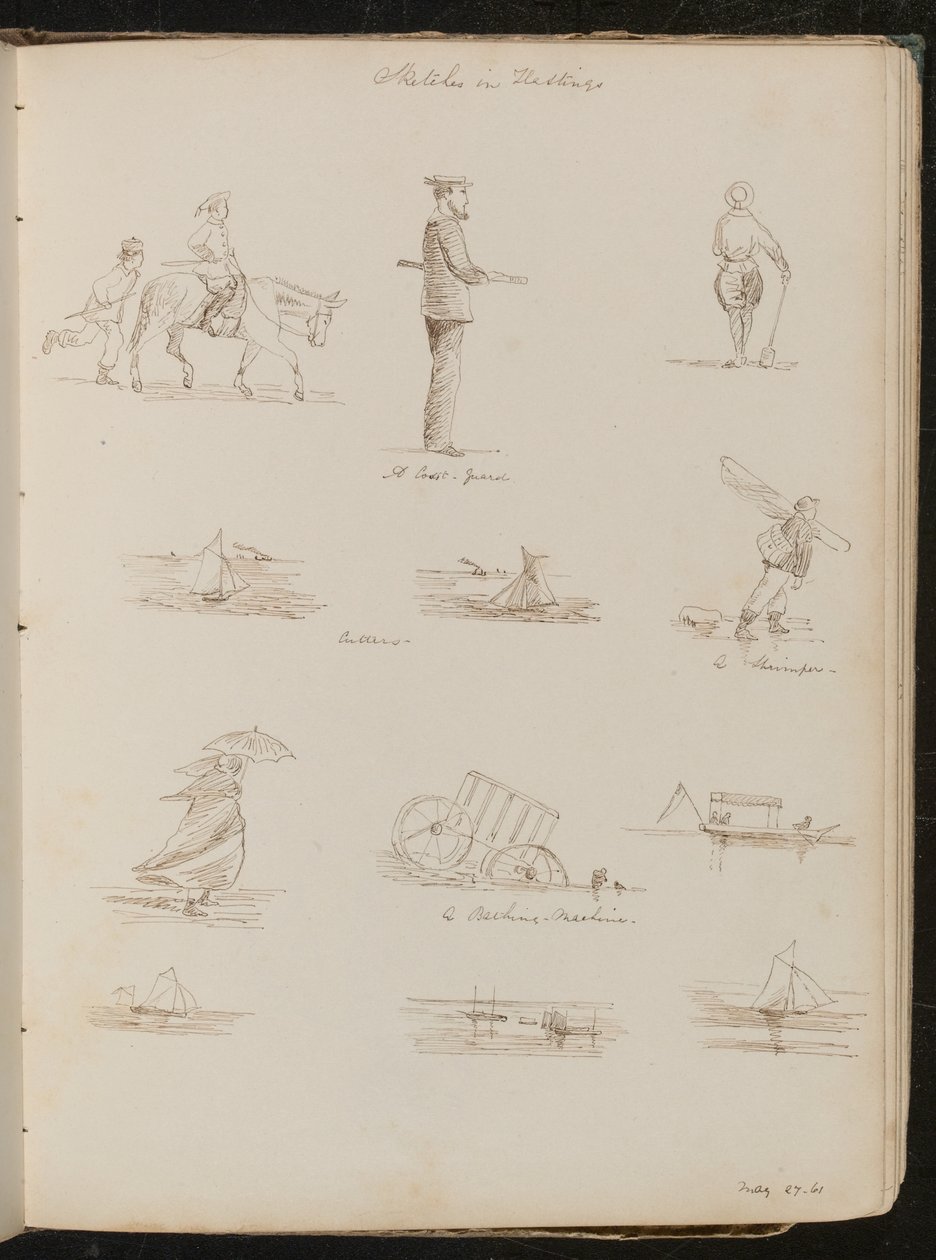 Studies of Children, a Sailor, Six Studies of Boats by Lady Butler