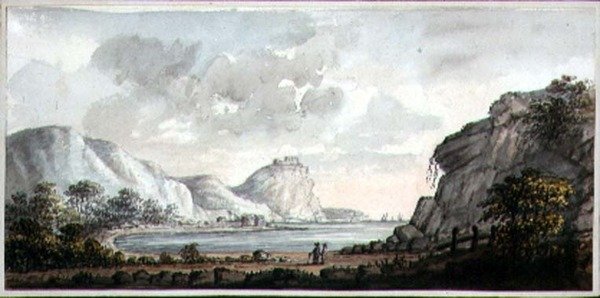 Landscape with Two Figures Overlooking a Bay, c.1825 by Lady Egerton