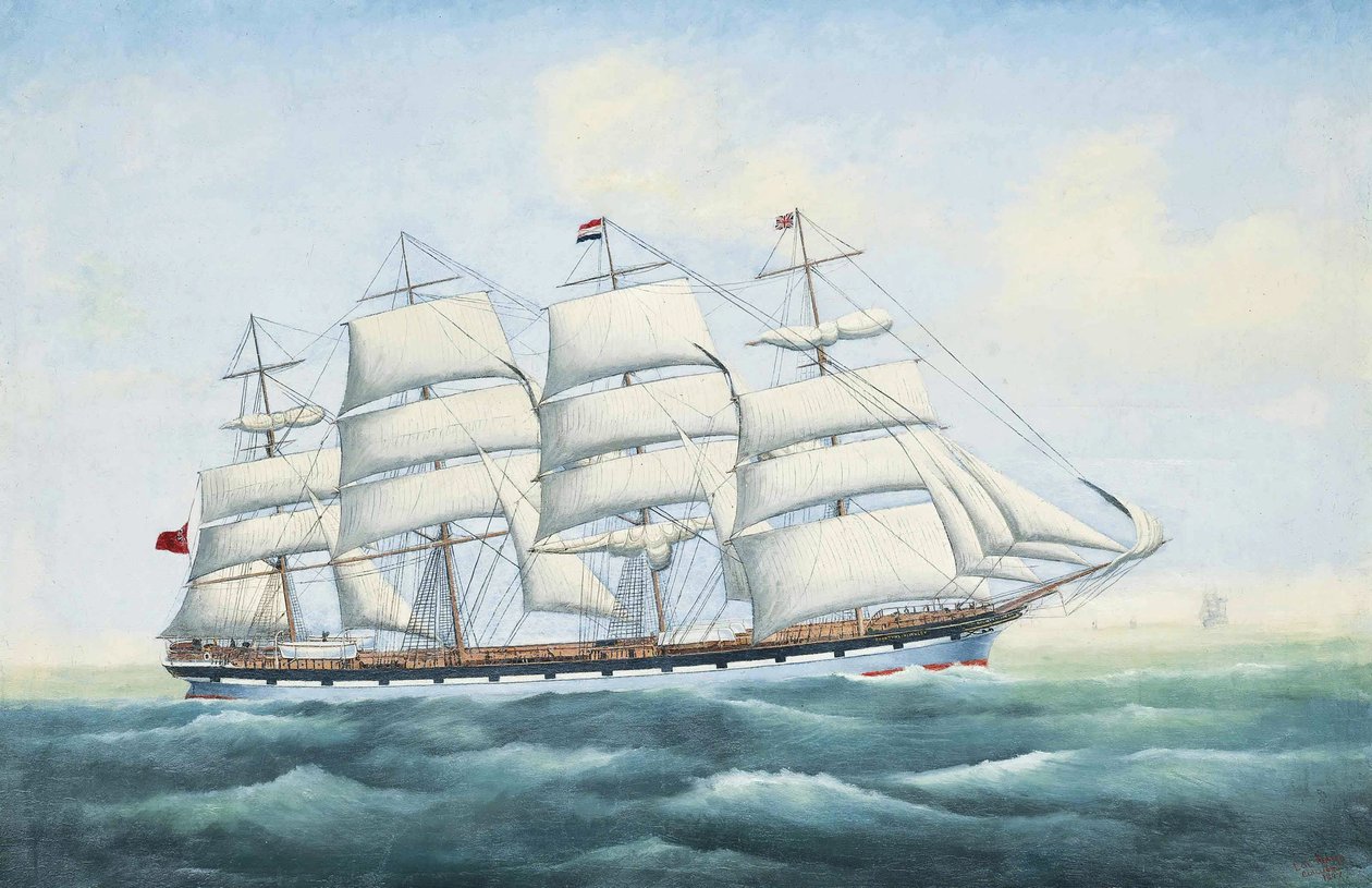 The four-masted iron ship 