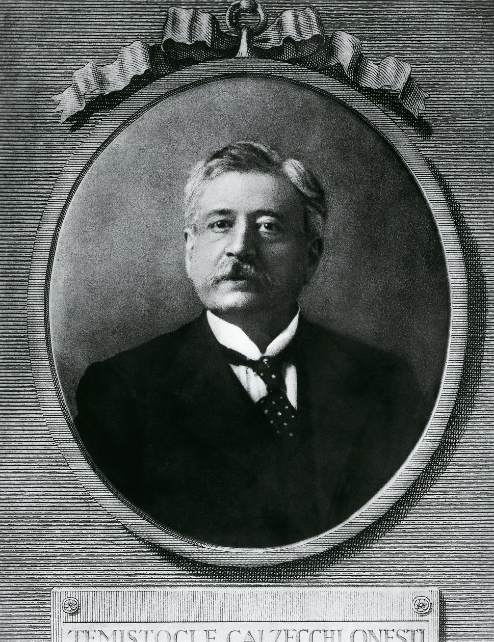 Portrait of Temistocle Calzecchi Onesti, Italian Physicist and Inventor, Etching after Photograph by Amadeo (after) Modigliani