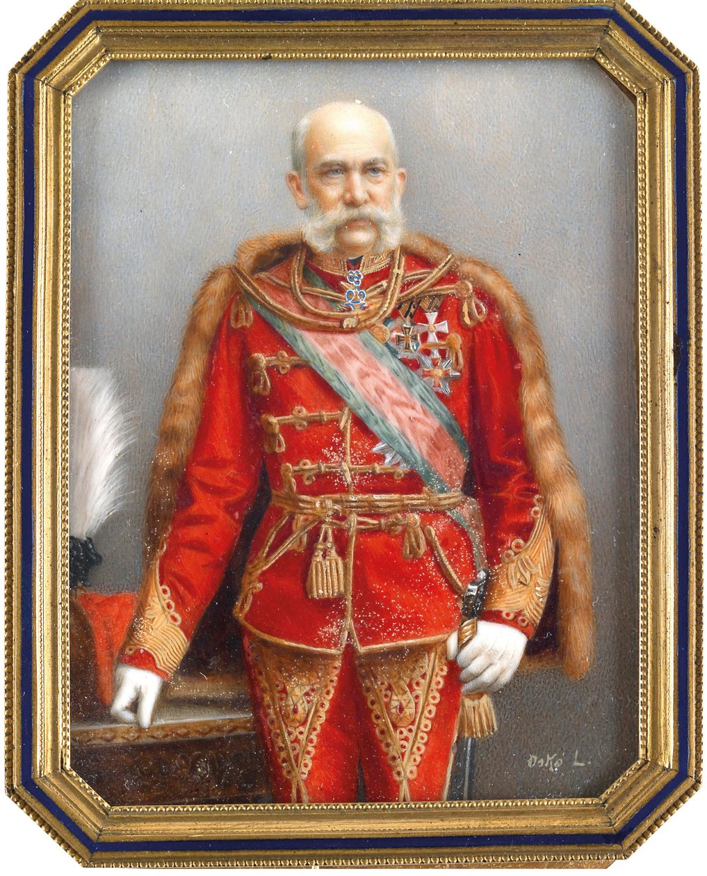 Portrait of Franz Joseph I of Austria in Hungarian Uniform by Lajos Osko