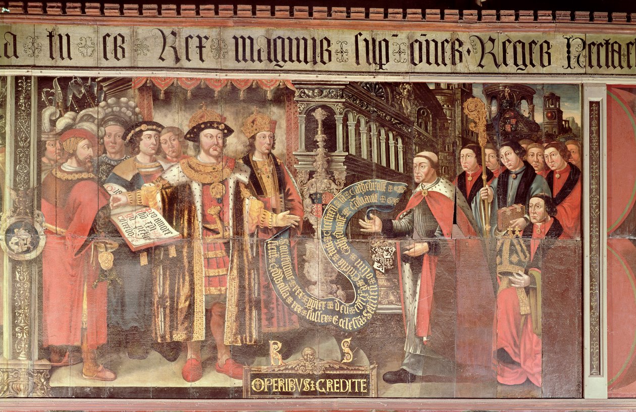 Bishop Robert Sherburne with Henry VIII by Lambert Barnard