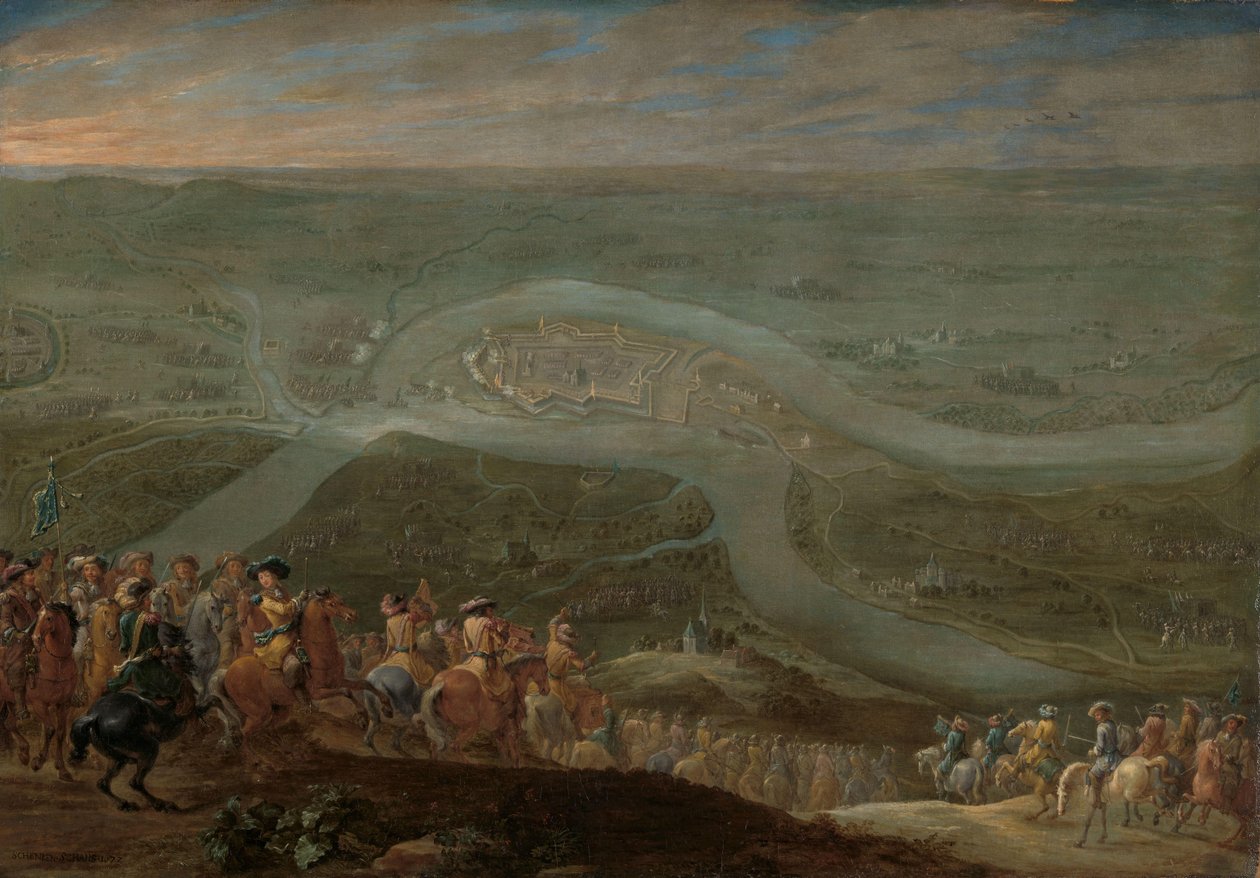 King Louis XIV and his Entourage at the Siege of Schenkenschans, 1672 by Lambert de Hondt (II)
