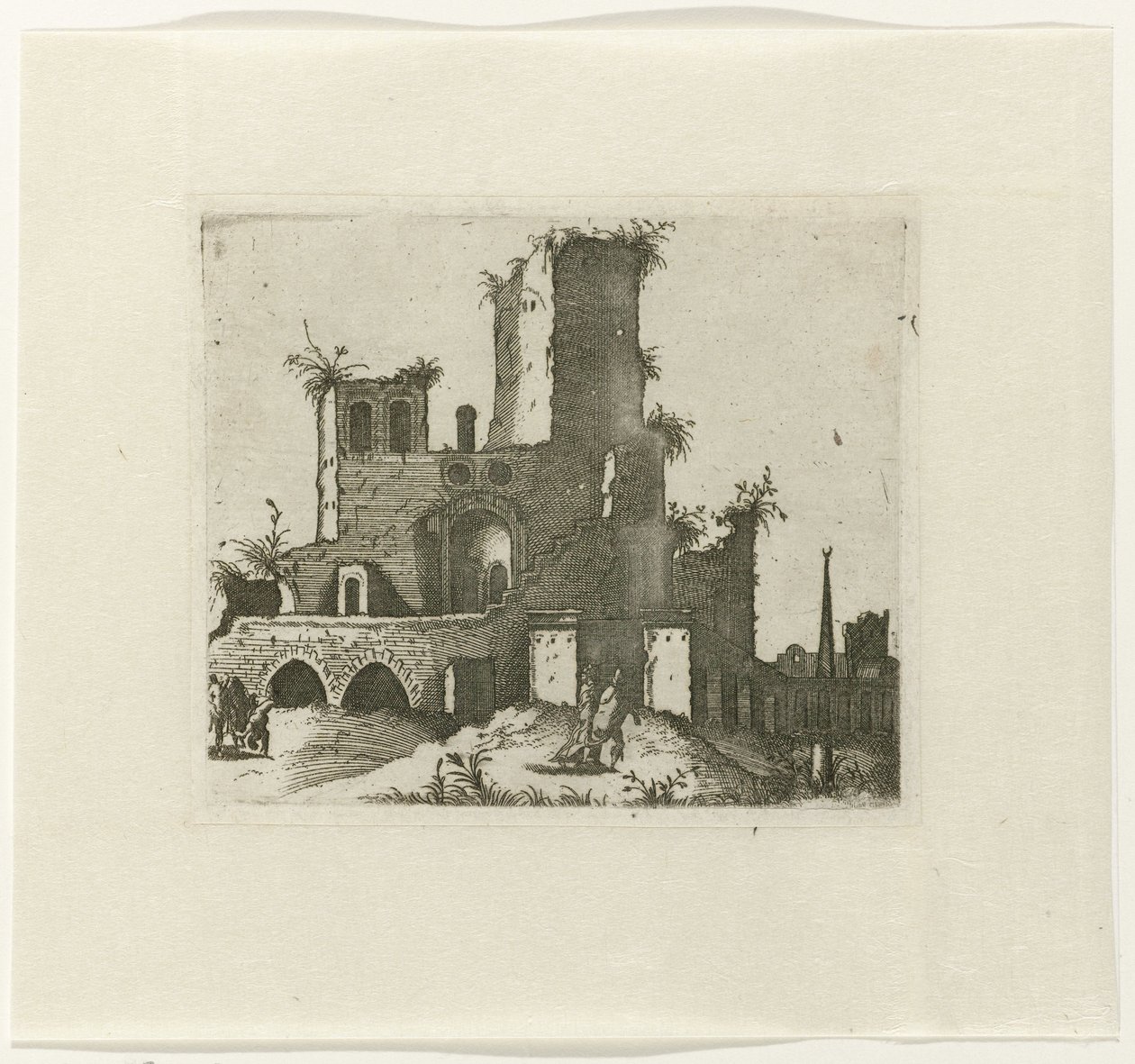Ruins with Rectangular Tower by Lambertus Suavius