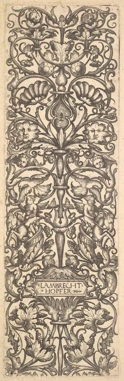 Candelabra with Putti on Goats at Center by Lambrecht Hopfer