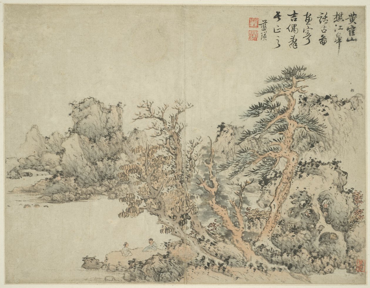 Landscape in the Style of Ancient Masters (after Wang Meng) by Lan Ying