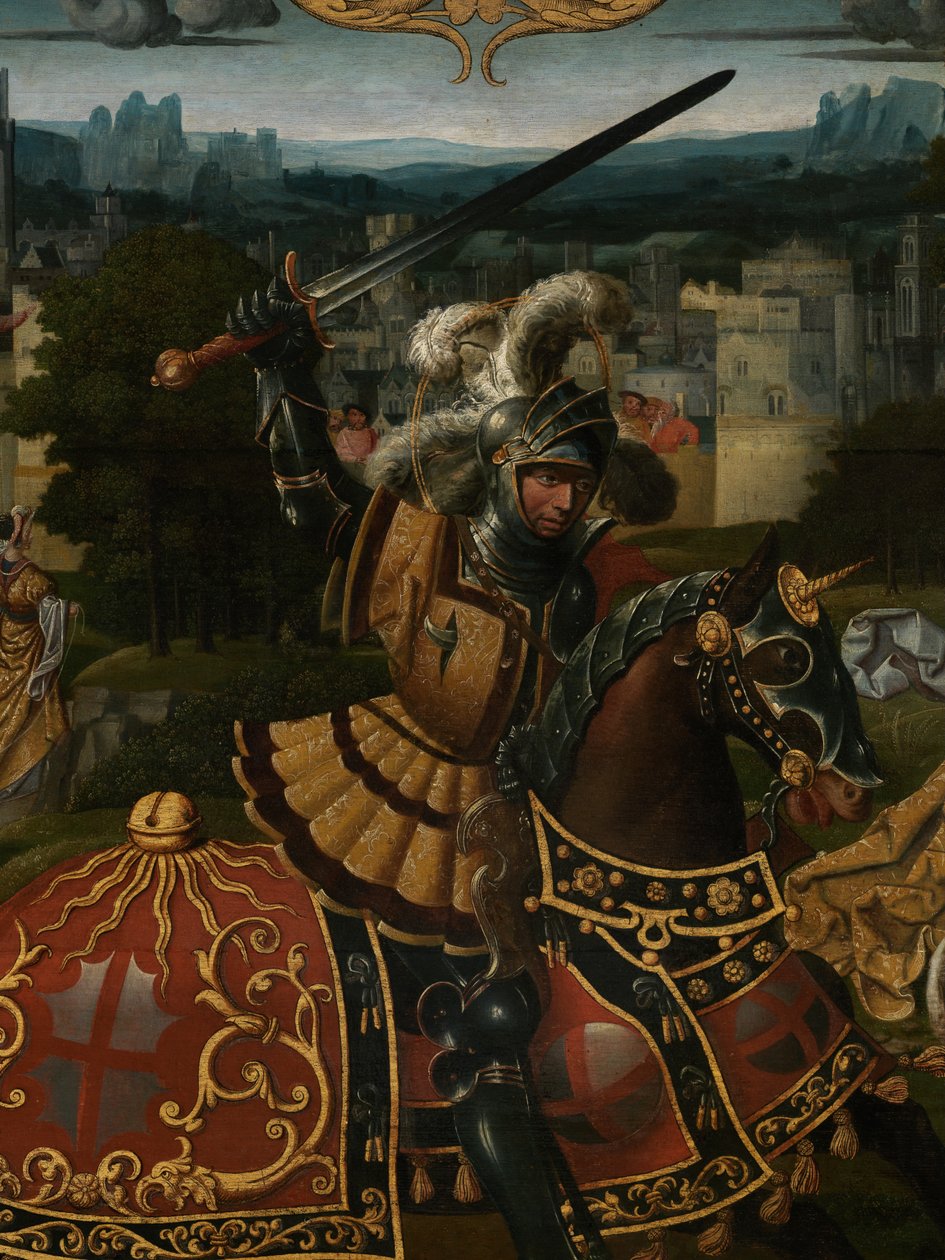 Detail of the Legend of St. George (detail) by Lancelot (school of) Blondeel