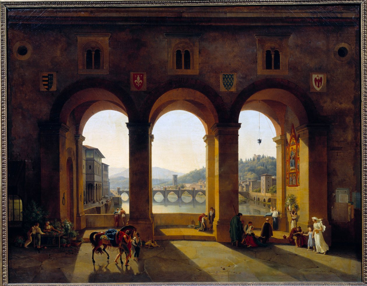 View of Florence Ponte Vecchio by Lancelot Théodore Turpin de Crissé de Crissé