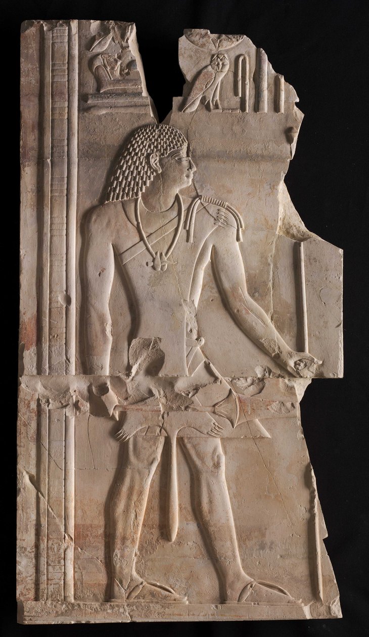 Mentuemhat as Priest with Staff and Scepter, c.667-647 BC by Late Period Egyptian