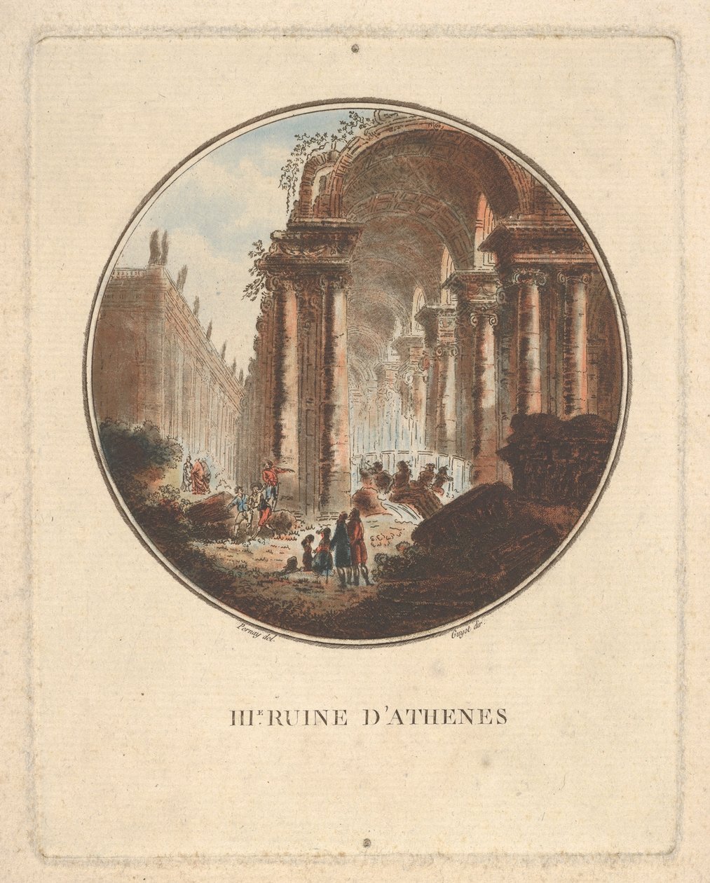 Ruins of Athens with a vaulted portico, ca. 1770-1808 by Laurent Guyot