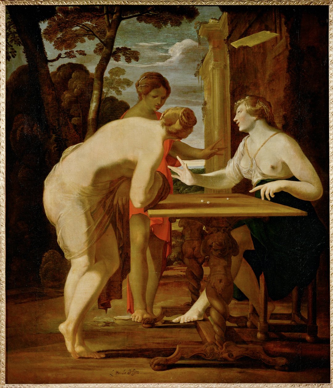 Les Joueuses de Dés by Laurent de (workshop of) La Hyre