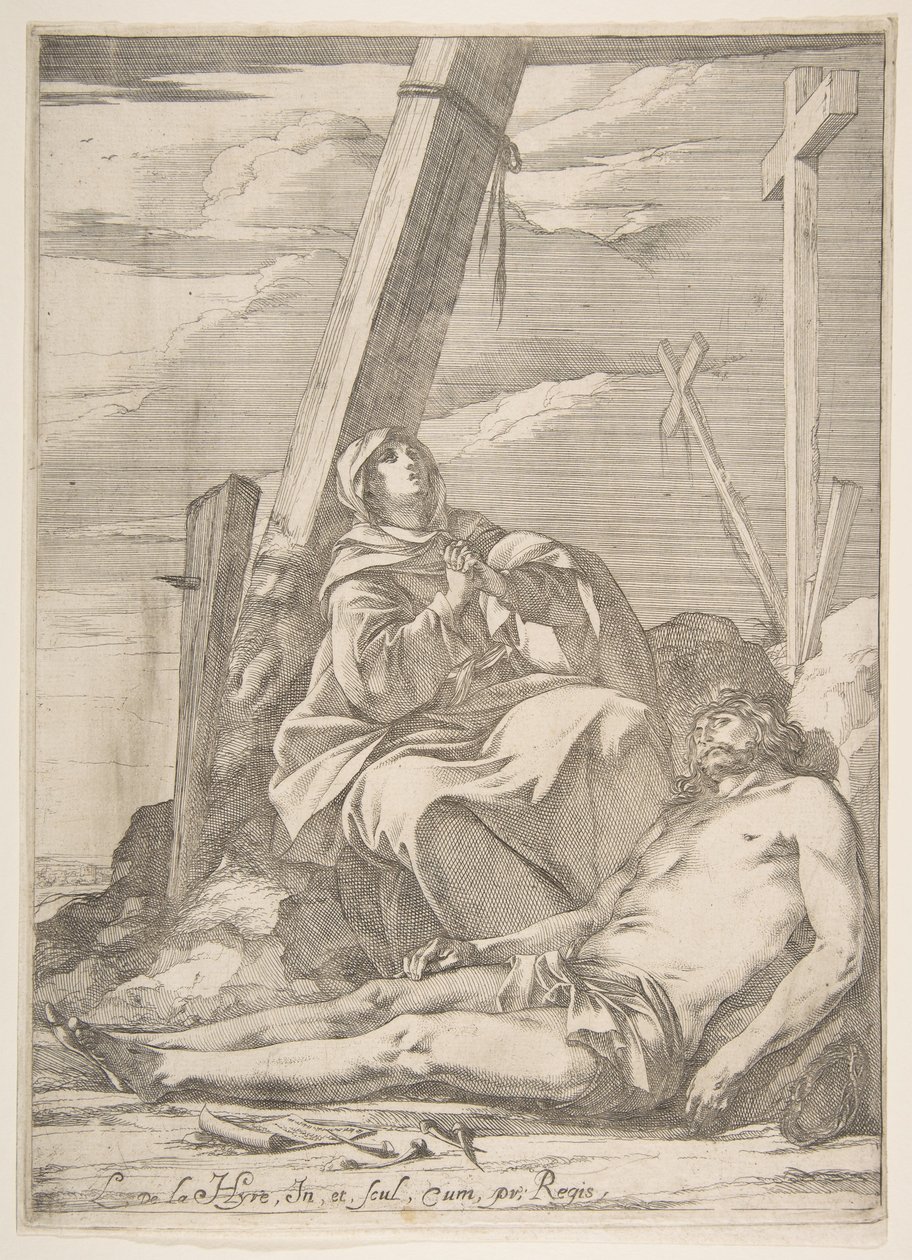 Christ and the Virgin at the Foot of the Cross by Laurent de la Hyre