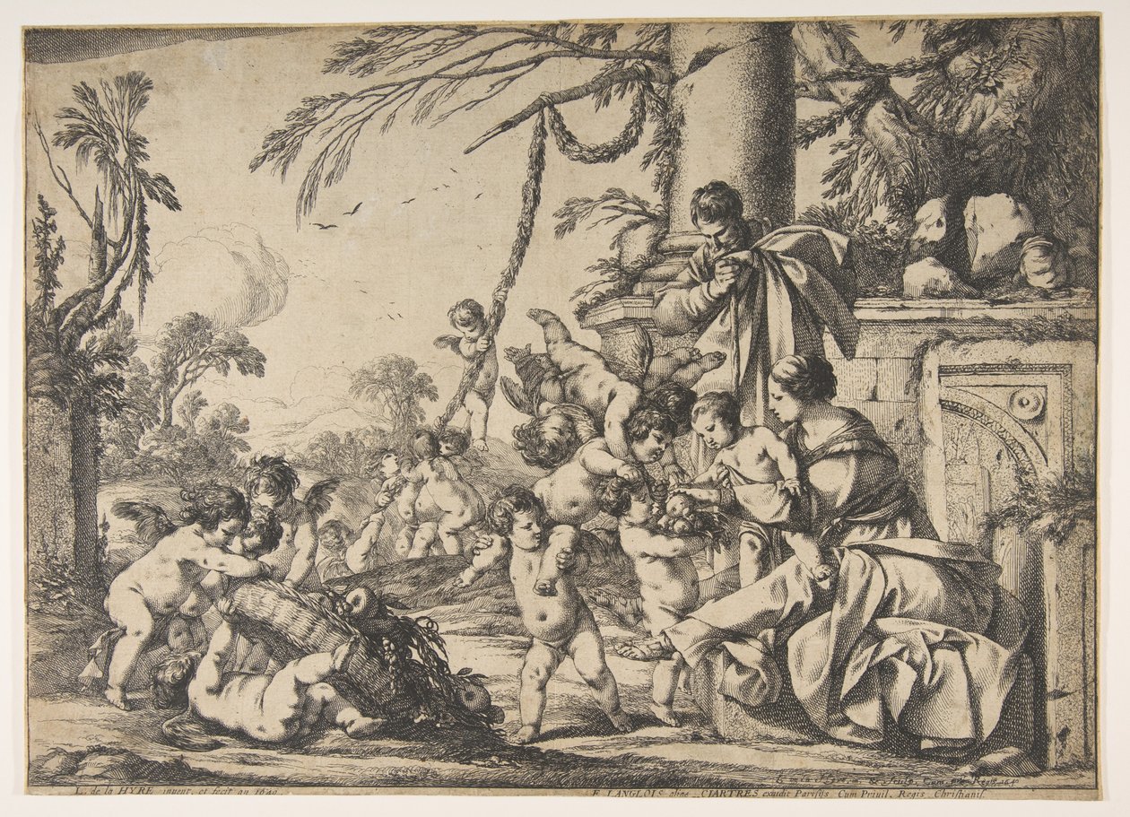 The Virgin and Christ Child Served by Angels by Laurent de la Hyre