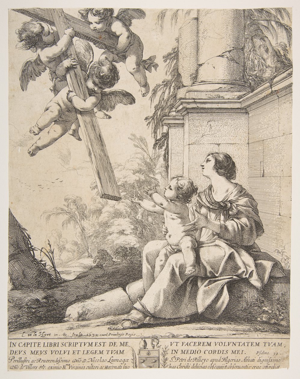 Virgin and Child with Angels by Laurent de la Hyre