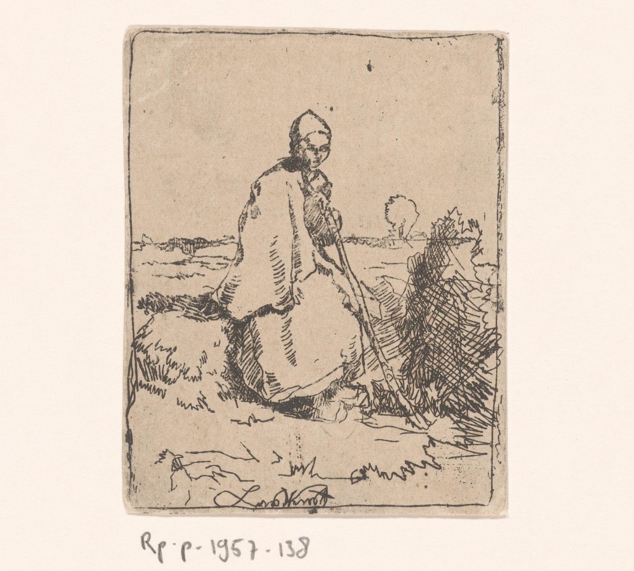 Seated Shepherdess by Laurent van der Windt