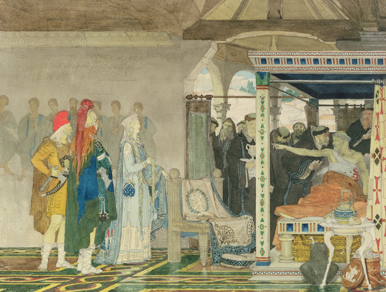 Fredegonda at the Deathbed of Praetextatus by Lawrence Alma Tadema