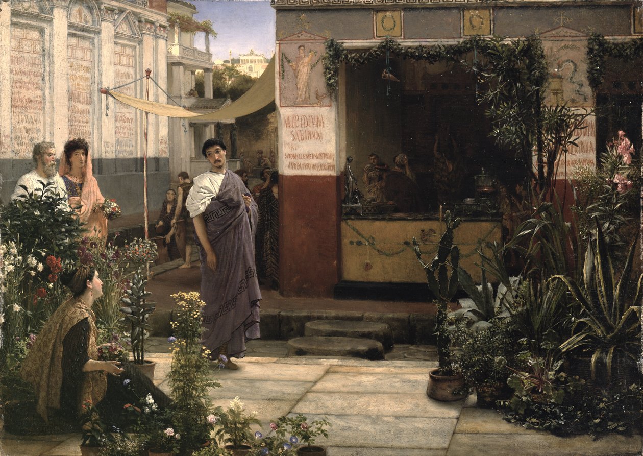A Roman Flower Market by Lawrence Alma Tadema