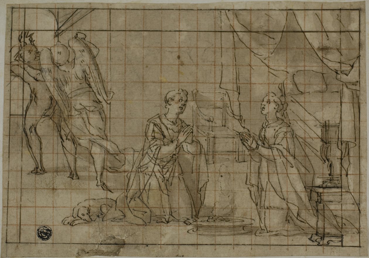 Tobias and Sarah Praying on Their Wedding Night by Lazzaro Tavarone