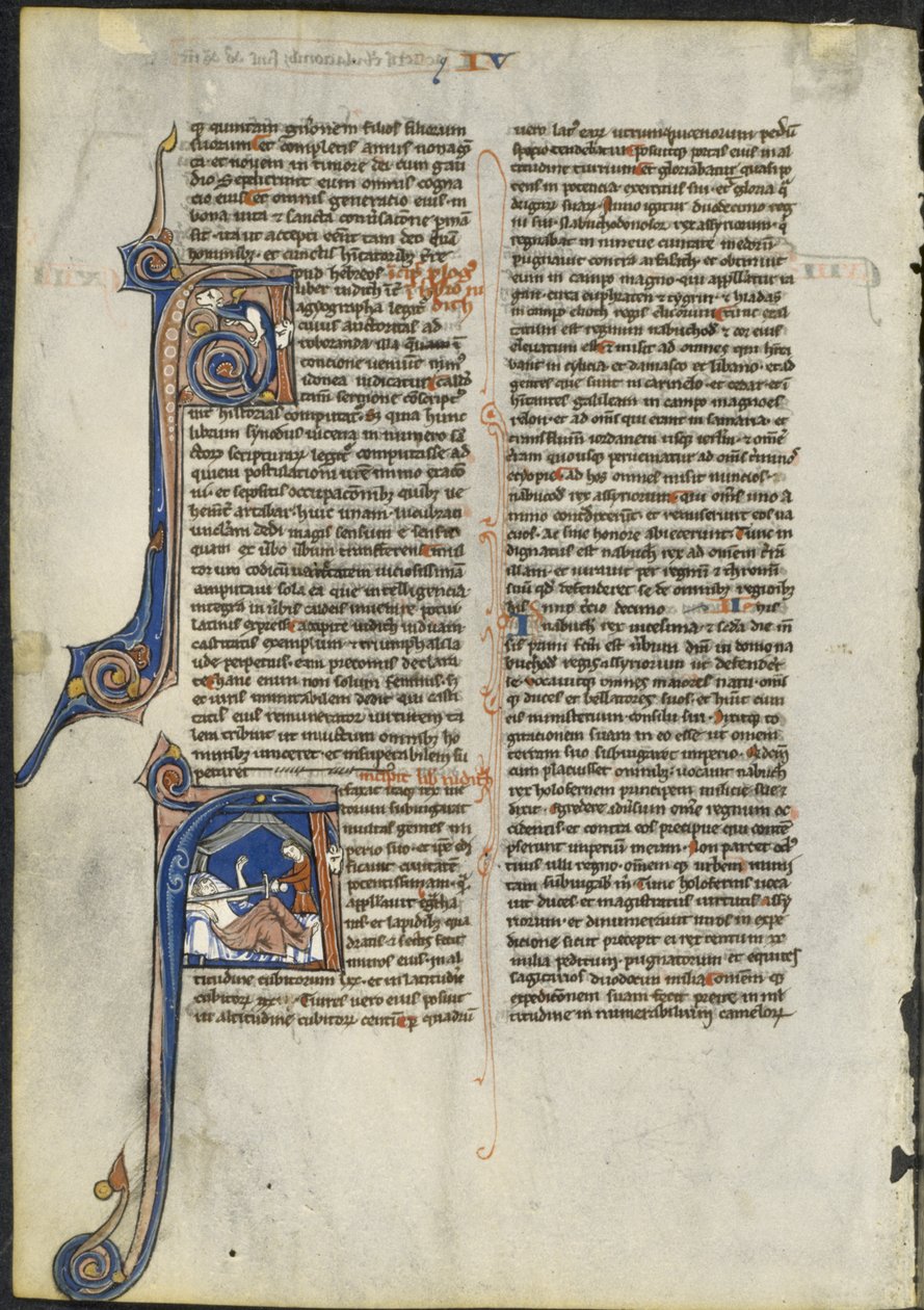 Leaf from a Latin Bible: Initial A and Initial A: Judith Beheading Holofernes, c. 1230-1240 by Leber Group