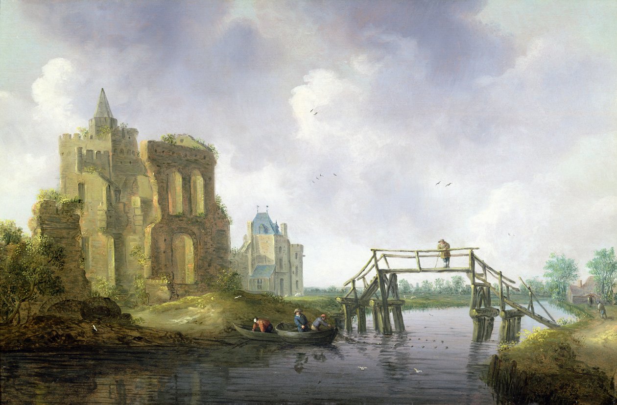 The Bridge at Heemstede, Outside Haarlem by Leendert or Leonard Knijff