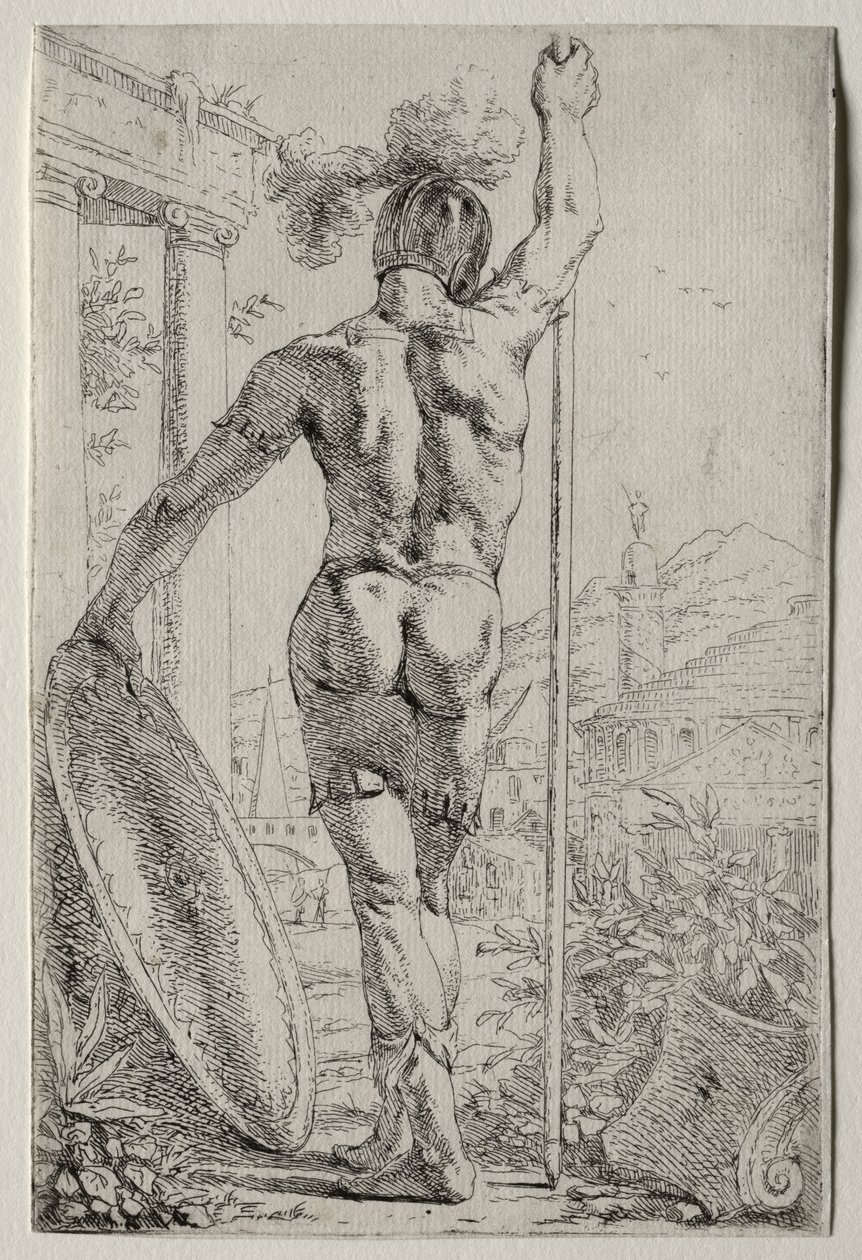 A Soldier Standing, Seen from Behind by Leendert van der Cooghen