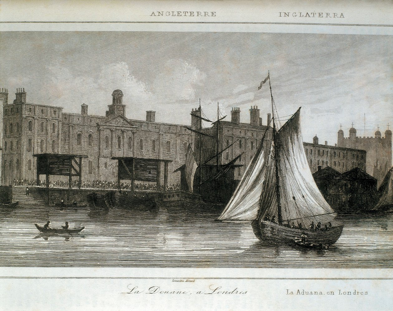 London Customs on the River Thames, England by Lemaitre