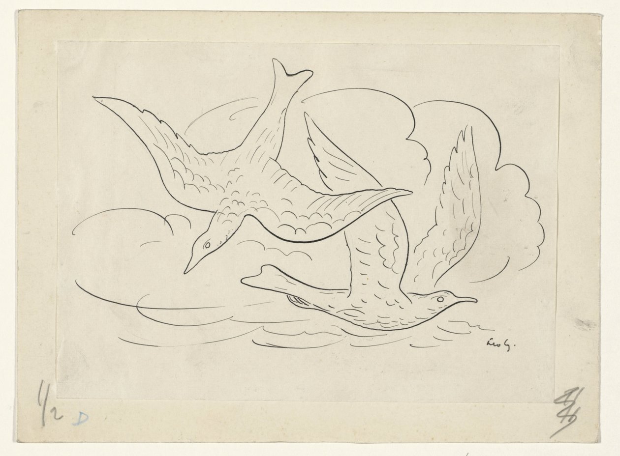 Two Birds by Leo Gestel (signed by artist)