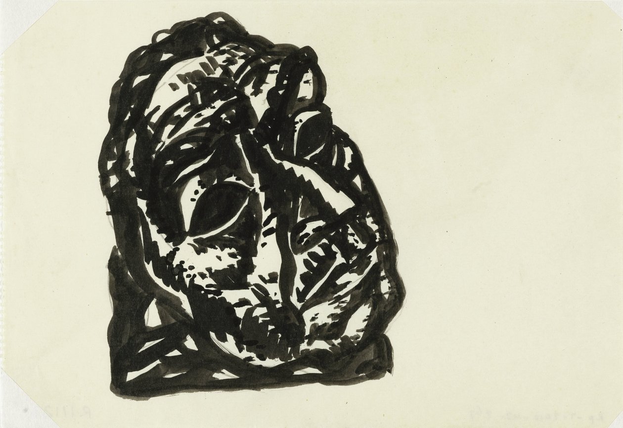 Head of a Man Looking Upwards to the Right by Leo Gestel