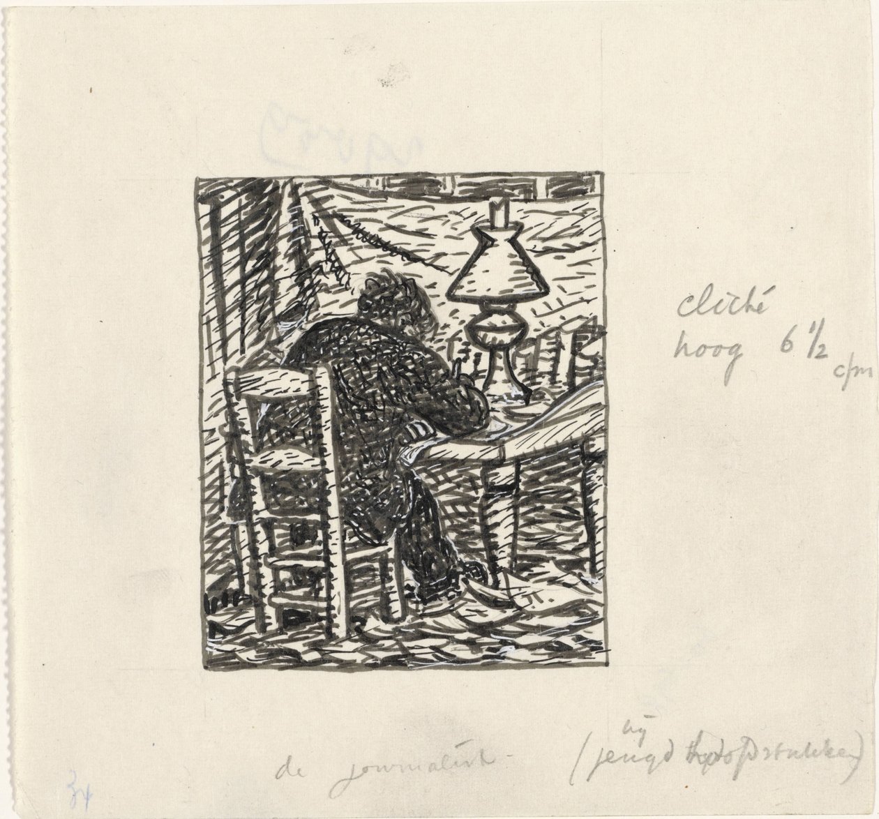Man Writing at a Table by Leo Gestel