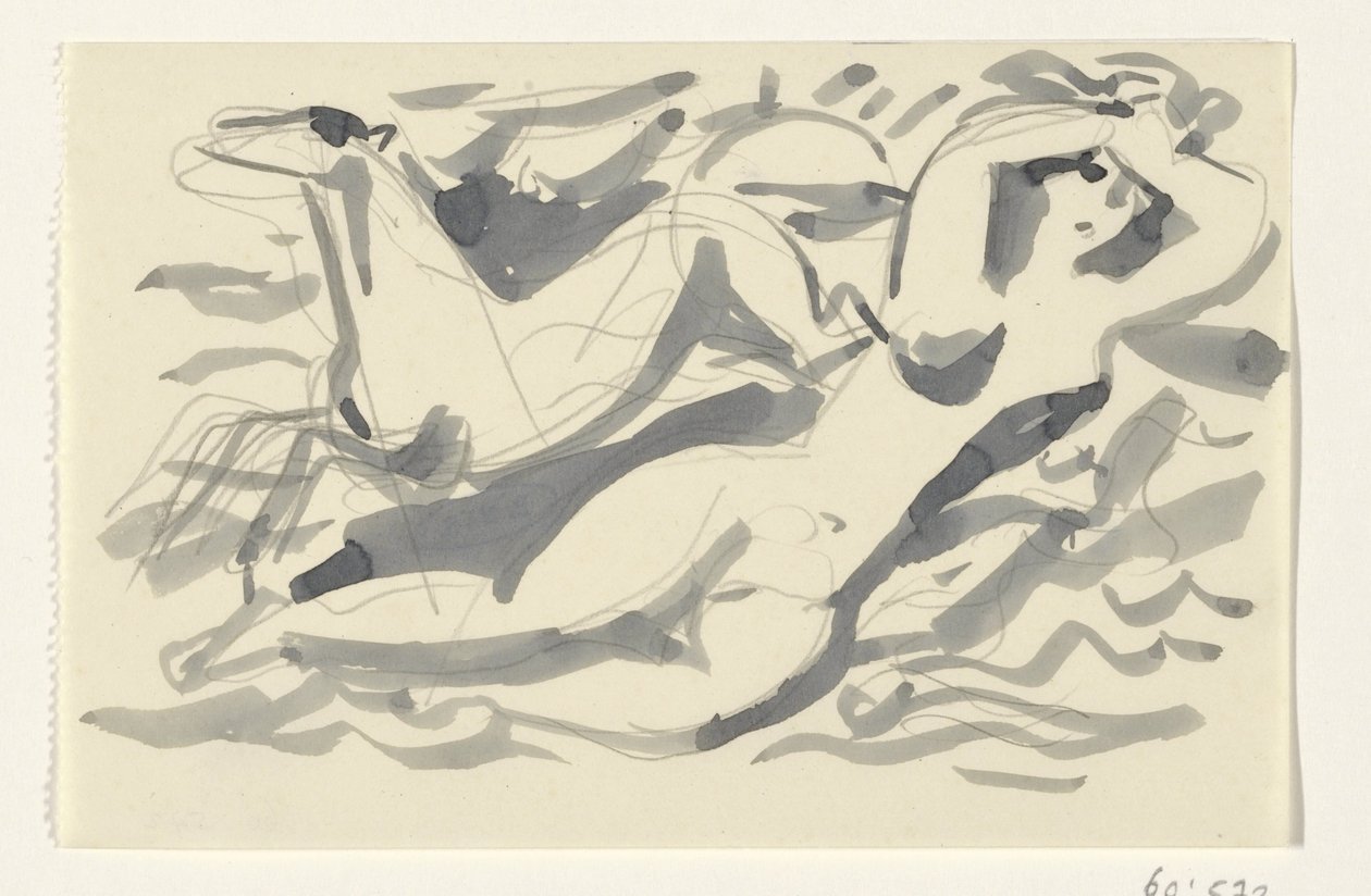 Naked Woman and Horse in the Sea by Leo Gestel