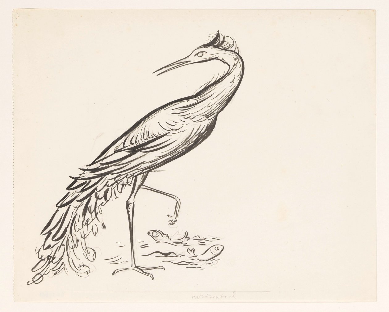 Heron by the Water with Two Fish at Its Feet by Leo Gestel
