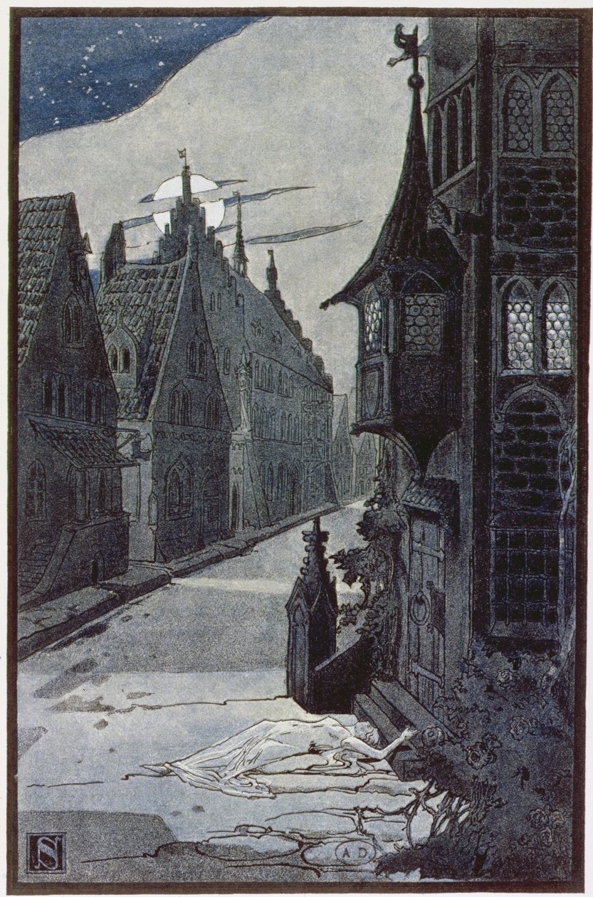 The Plague of Guebwiller in 1348, from The Legends of Alsace by Georges Spetz, 1905 by Leon Schnug