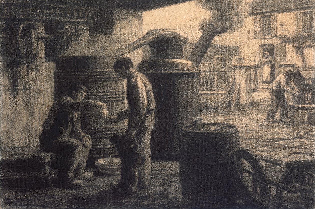 The Distillery by Leon Augustin Lhermitte