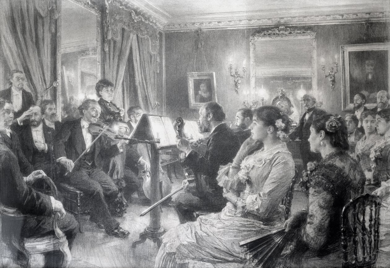 The Quartet or The Musical Evening at the House of Amaury Duval by Leon Augustin Lhermitte