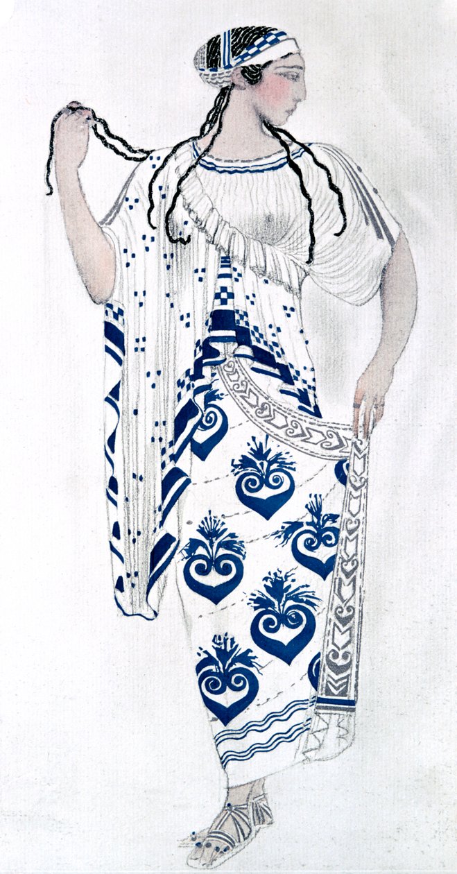 Costume design for Ida Rubinstein as Helen in the ballet Helen of Sparta by Leon Bakst