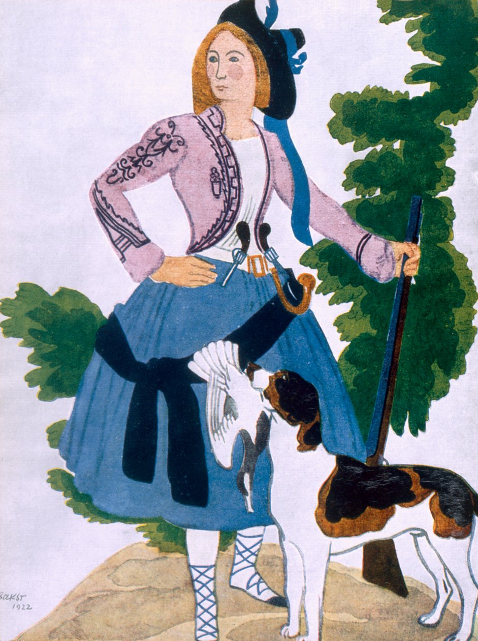 Costume design for The Huntress by Leon Bakst
