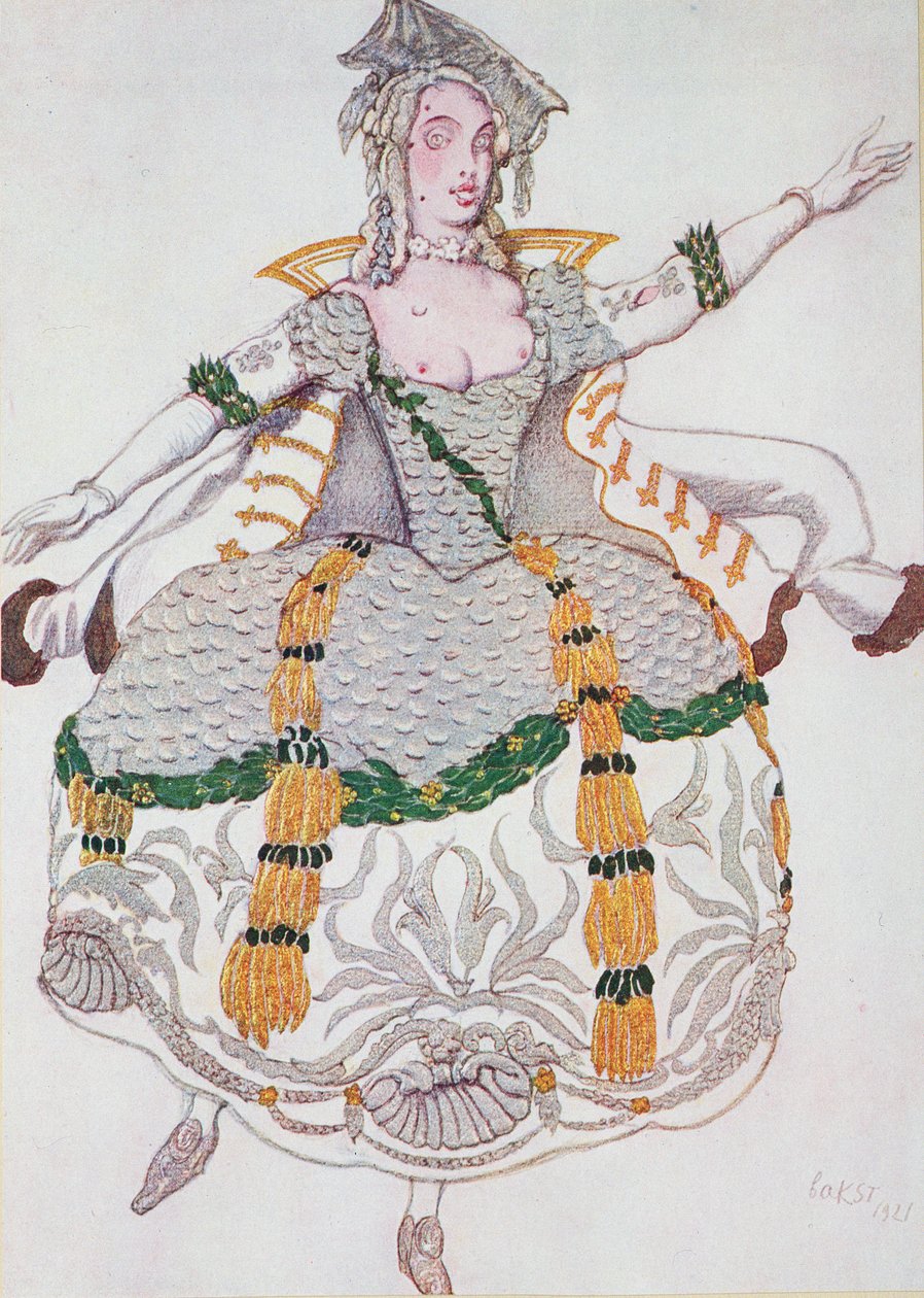 Costume Design for a Mazurka (Lady), from Sleeping Beauty by Leon Bakst