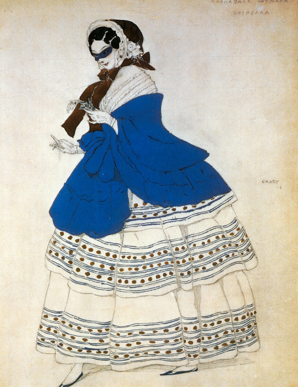 Estrella, Costume Sketch for the Ballet Carnaval by Leon Bakst