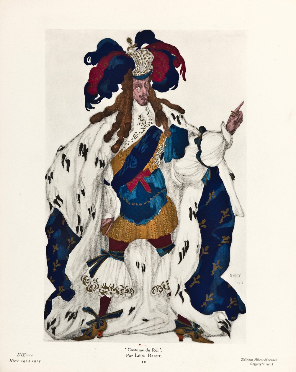 King. Costume Design for the Ballet Sleeping Beauty by P. Tchaikovsky, 1921 by Leon Bakst