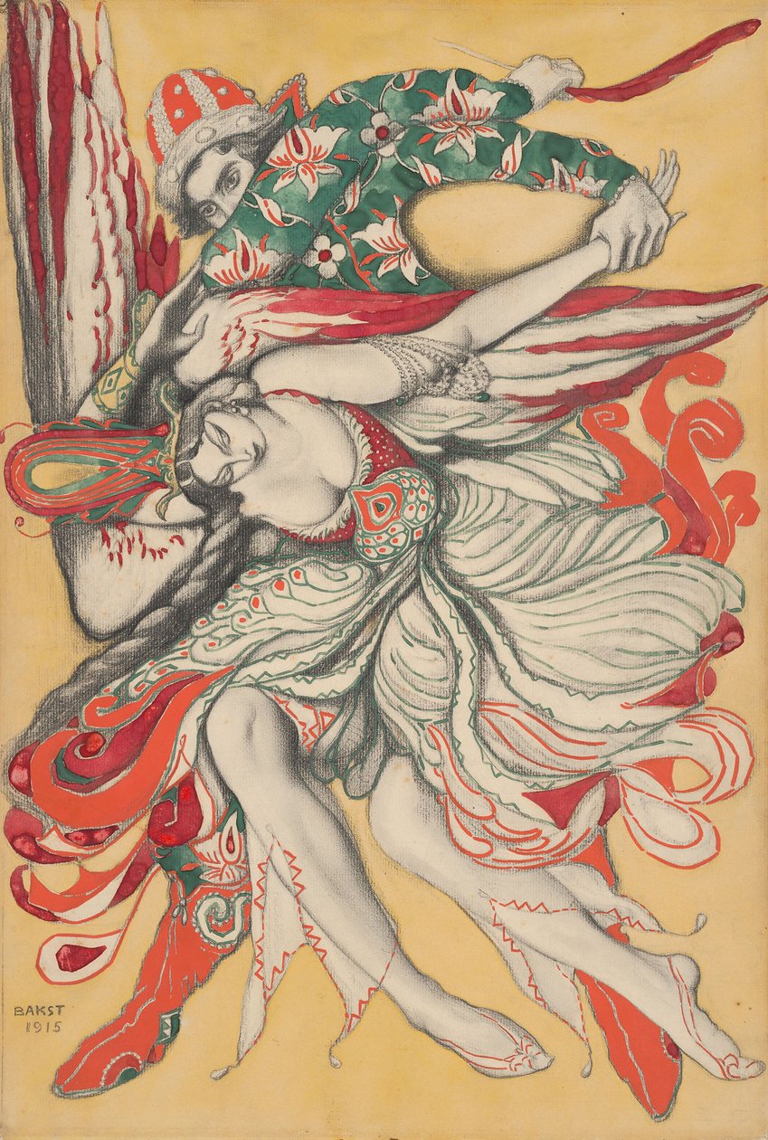 Poster Design for the Ballet The Firebird by I. Stravinsky by Leon Bakst