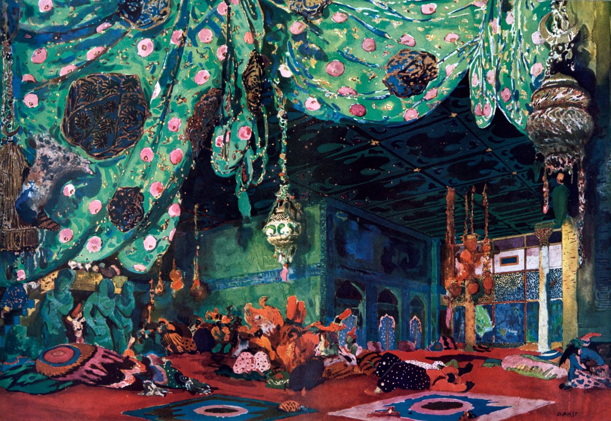 Set design for the ballet Scheherazade, c1913 by Leon Bakst