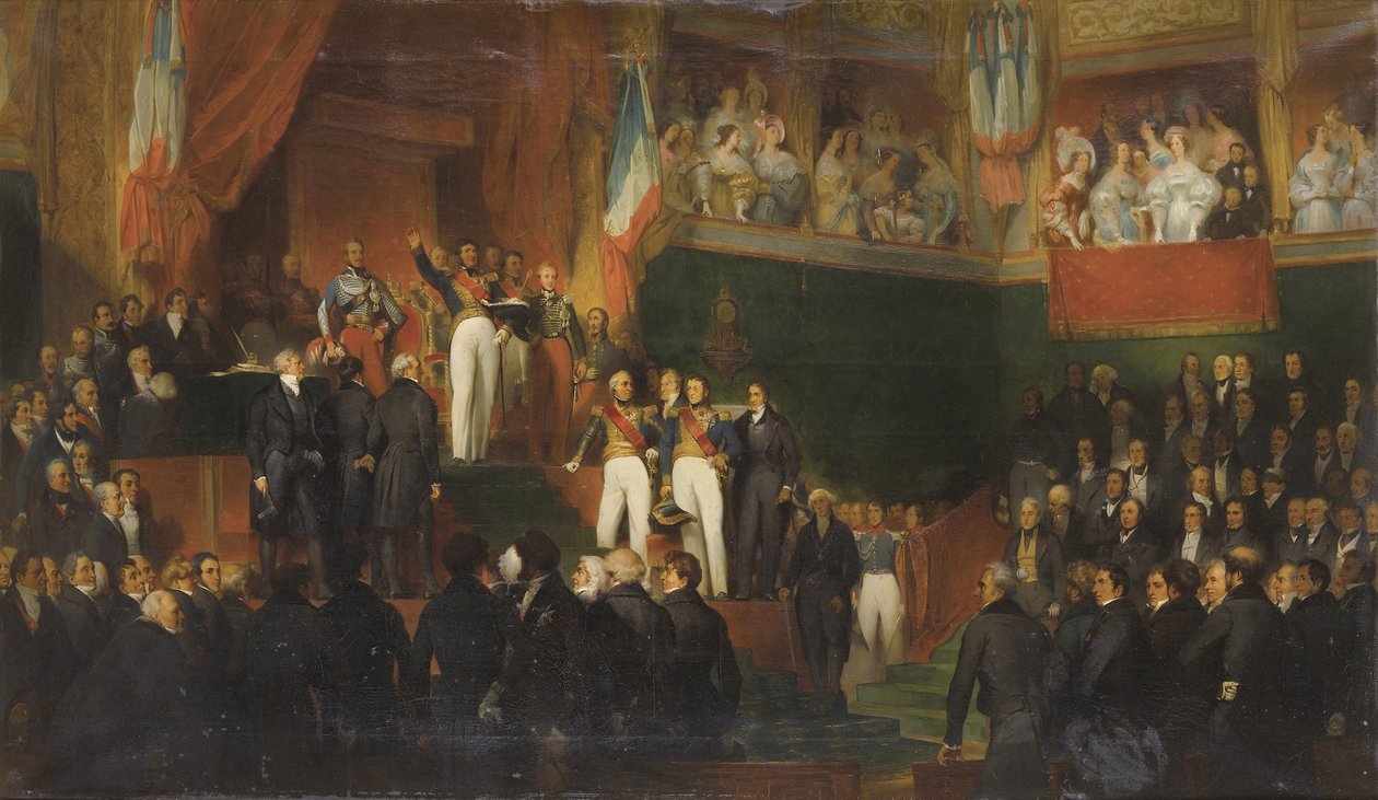 Louis-Philippe I is sworn in as king before the Chamber of Deputies, 9th August 1830 by Leon Bazile Perrault