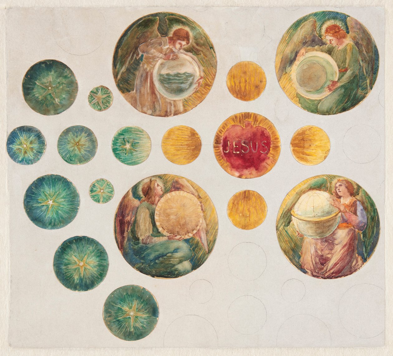 Study for Rose Window for St. John the Baptist Church, Brooklyn, NY by Leon Dabo