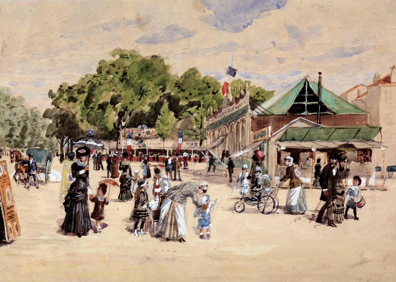 The Walk to the Fairground. Painting by Leon Joseph Voirin (1833-1887) by Leon Joseph Voirin