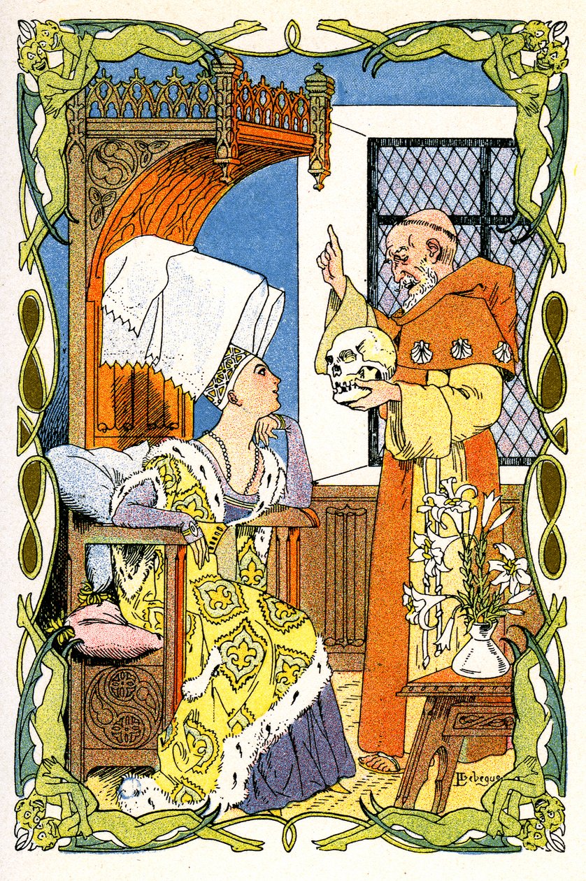 Brother Jean Turelure Presents a Skull to Lady Violante by Leon Lebegue
