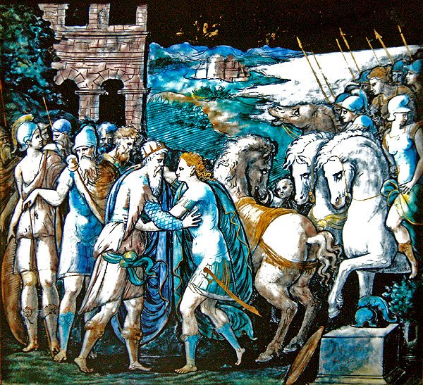 The Meeting of Theseus and Artemis, Queen of the Amazons by Leonard Limosin