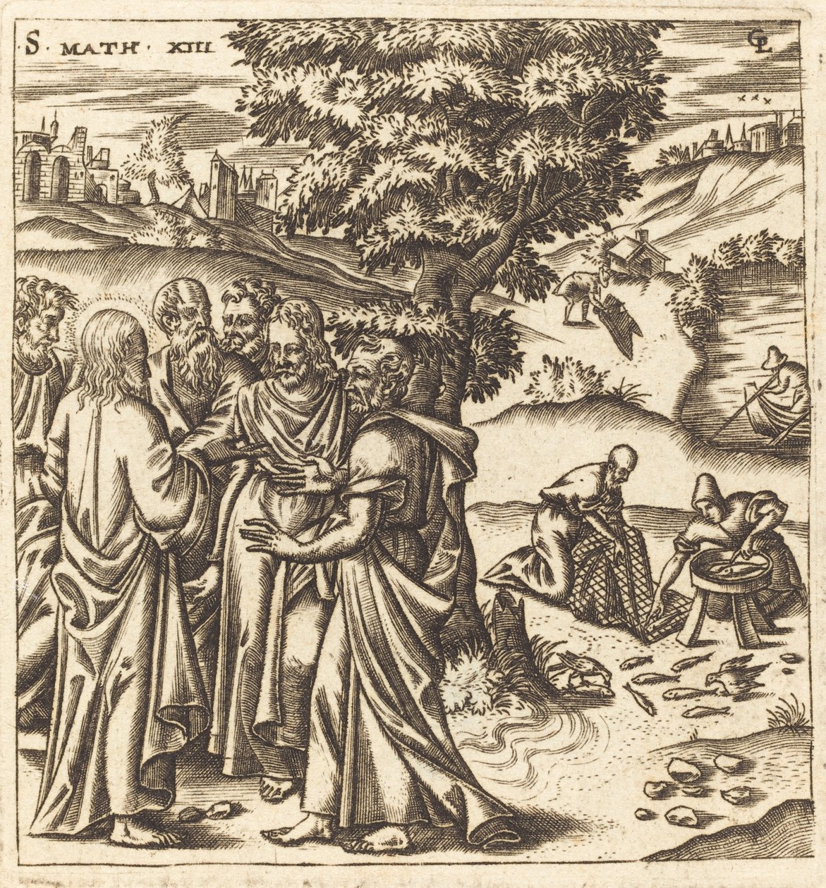 Christ Telling His Disciples of the Parable of the Dragnet by Leonard Gaultier
